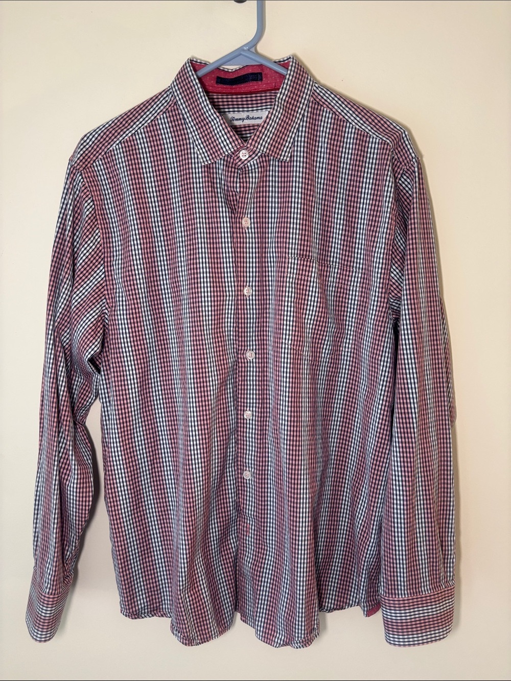 Tommy Bahama Red and Blue Check Dress Shirt